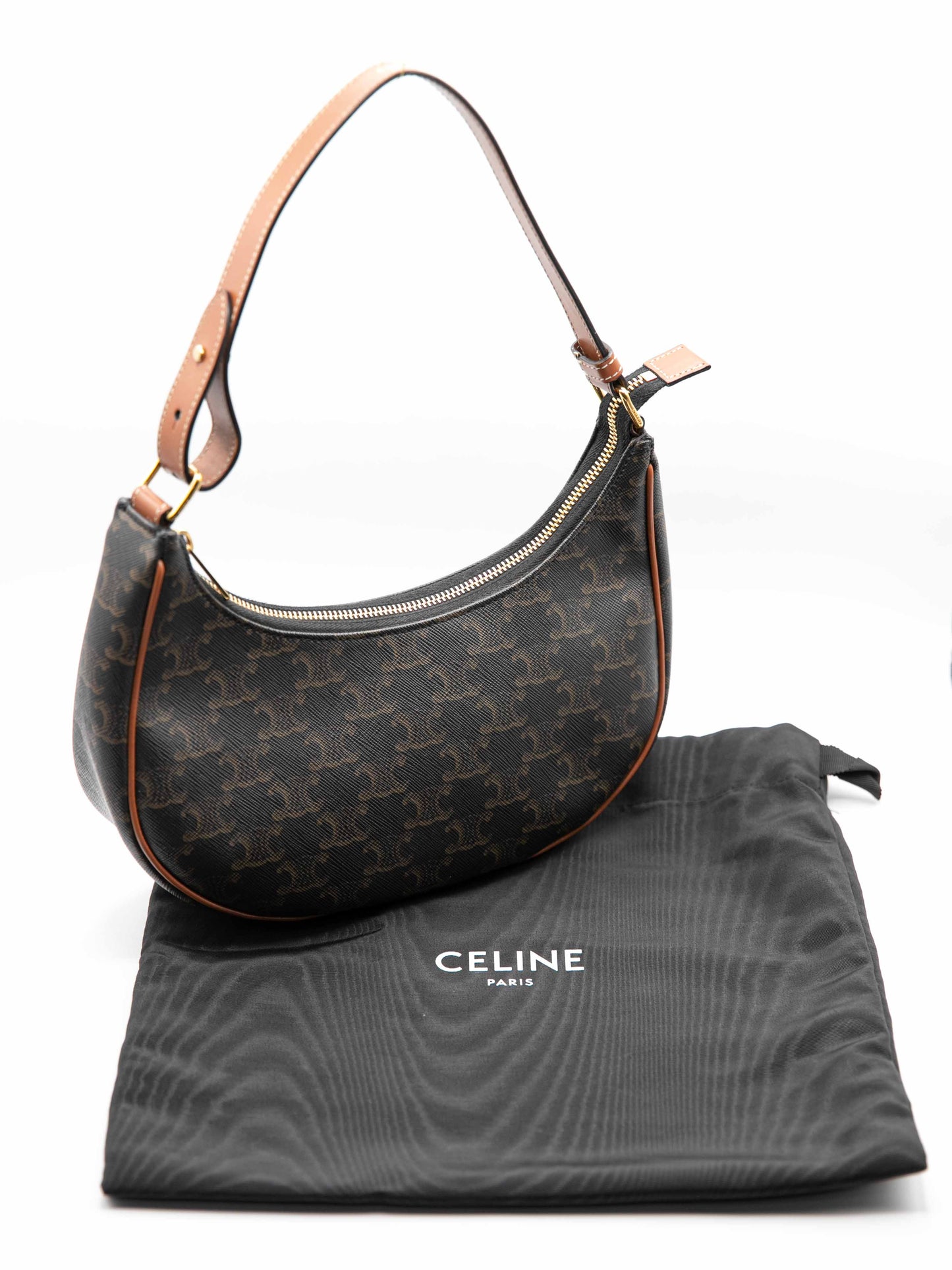 Celine - Borsa Ava in tela Triomphe e pelle di vitello